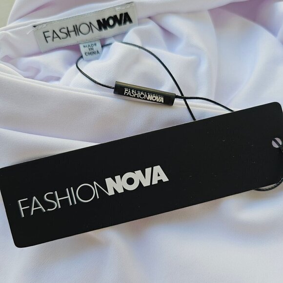 Fashion Nova Monaco Backless Midi Dress Size S White Bodycon Long Sleeve NWT - Picture 13 of 13